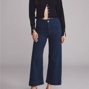 NEW- ANTHROPOLOGIE The Colette Crop High-Rise Wide-Leg Jeans by Maeve